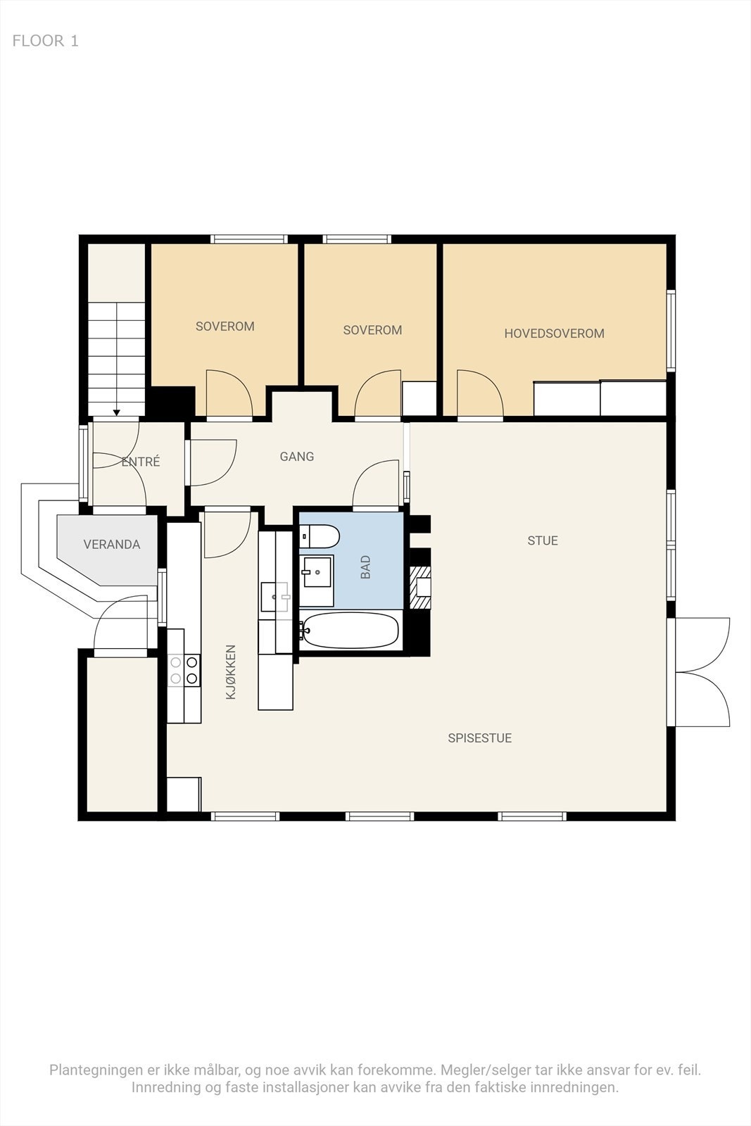 Plantegning 1.etg Galleribilde
