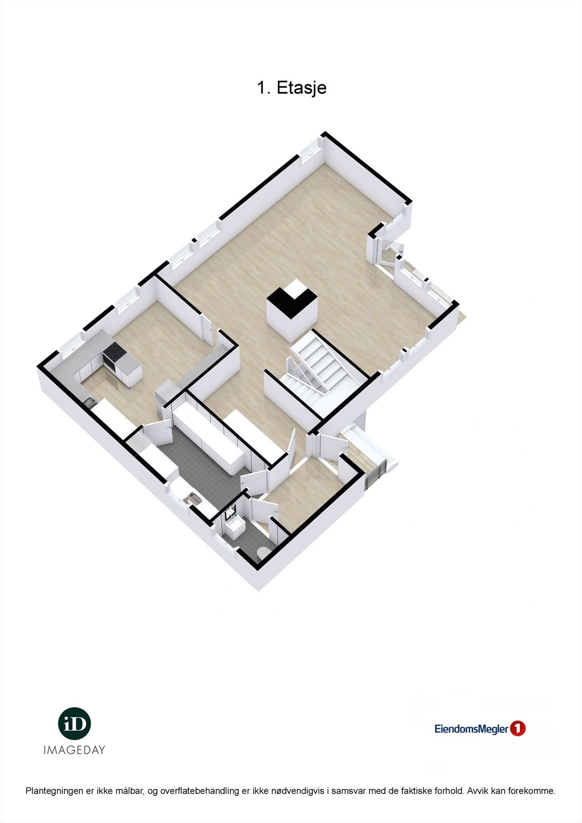 Smalåkeren 8 - 3D plantegning (1.etasje) Galleribilde