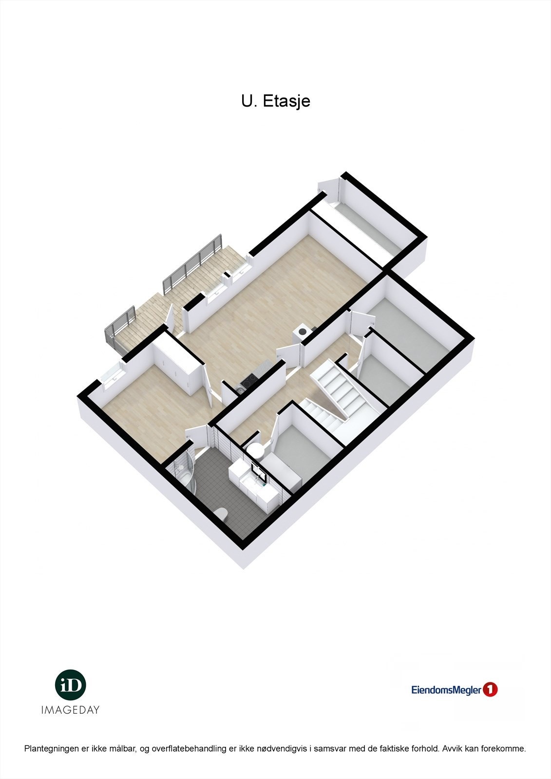 Smalåkeren 8 - 3D plantegning (u.etasje) - Alternativ plantegning Galleribilde