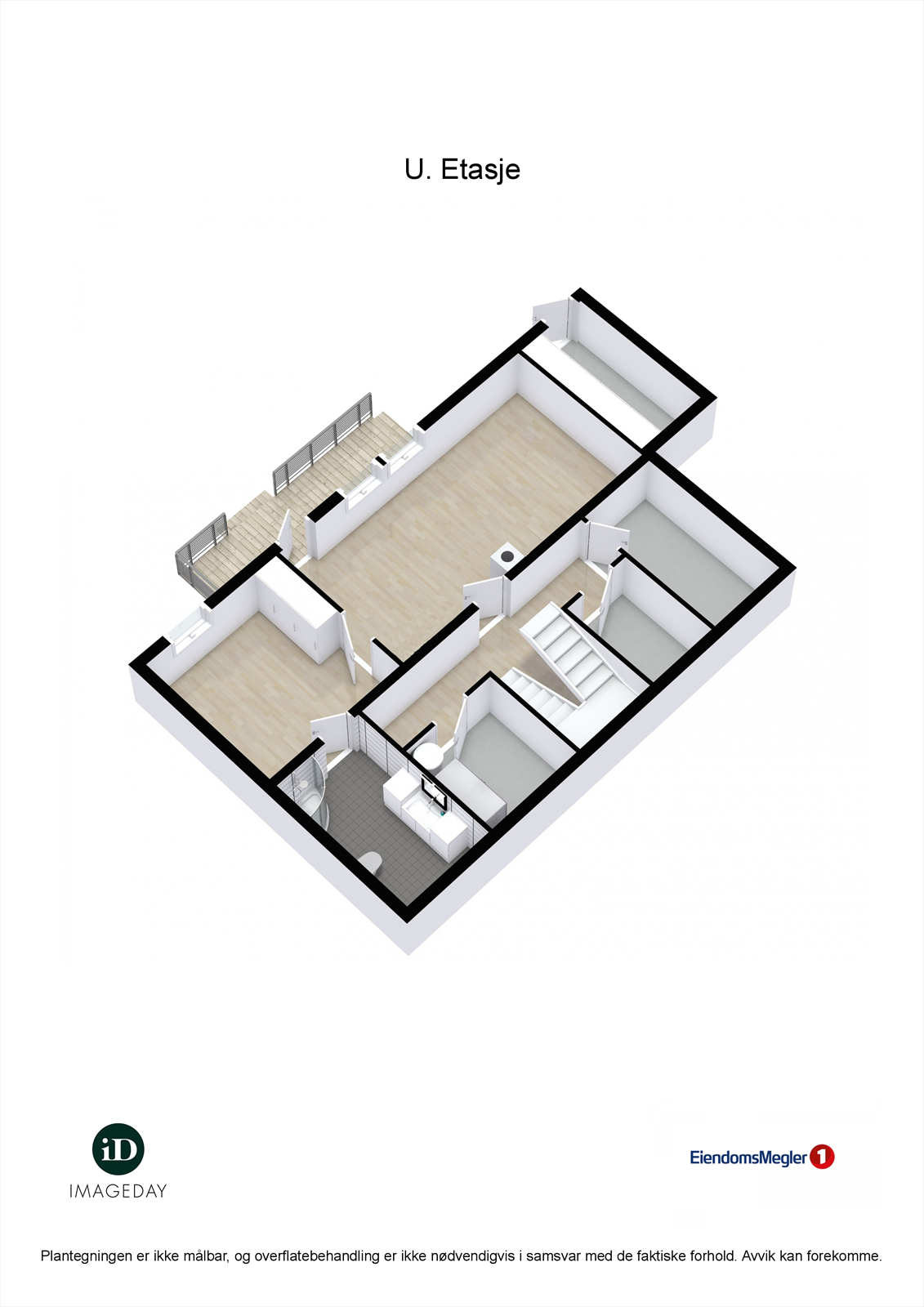 Smalåkeren 8 - 3D plantegning (u.etasje) Galleribilde