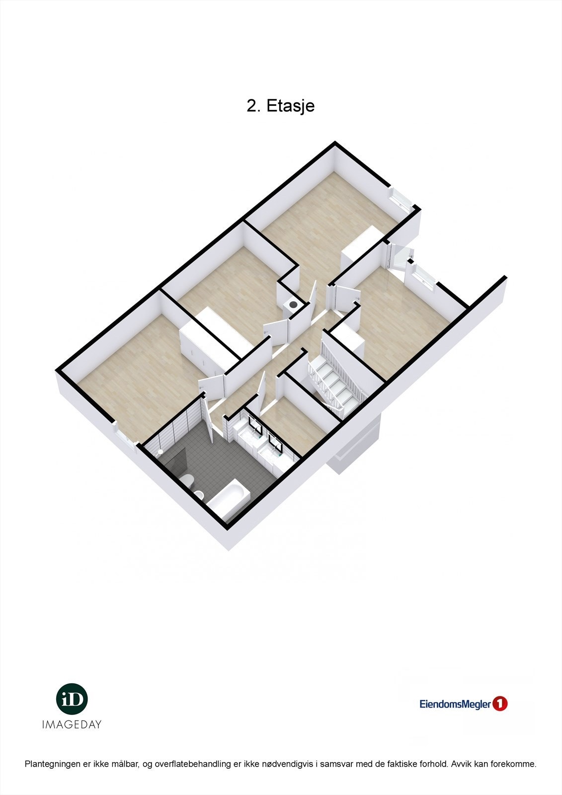 Smalåkeren 8 - 3D plantegning (2.etasje) Galleribilde