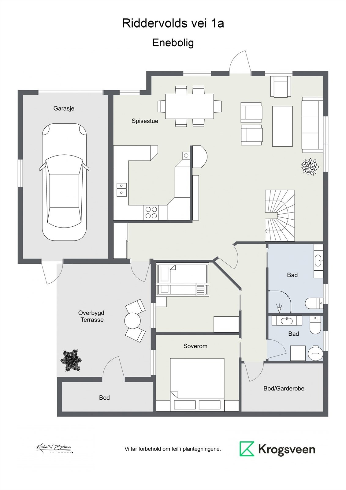 Riddervolds vei 1a - Plantegning Galleribilde