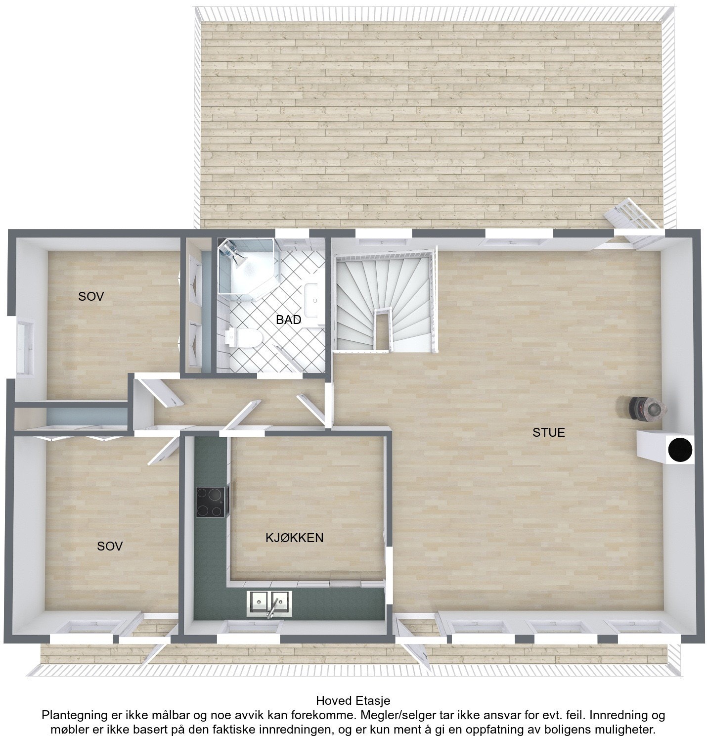 Plantegning, 3D - hovedplan Galleribilde