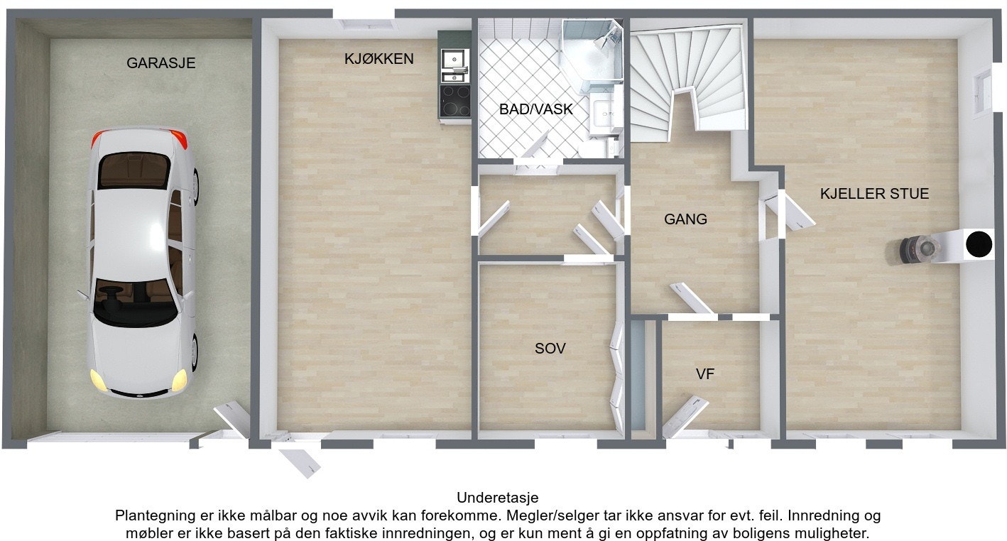 Plantegning - 3D, underetg. Galleribilde