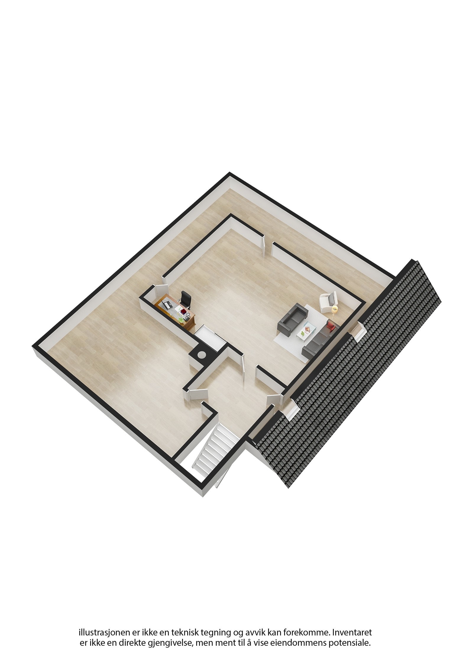 Plantegning Loftsetasje Galleribilde