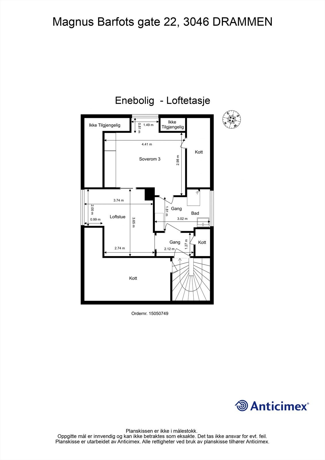 Plantegning loftetasje Galleribilde