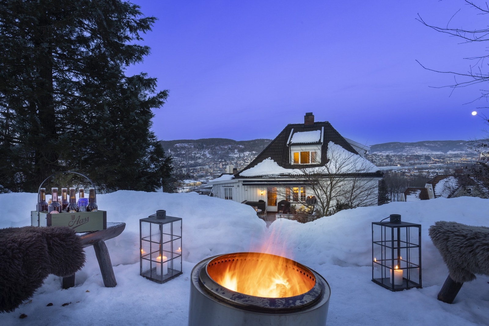 Hageområde (kveldsbilde) - Vinterbilde Galleribilde