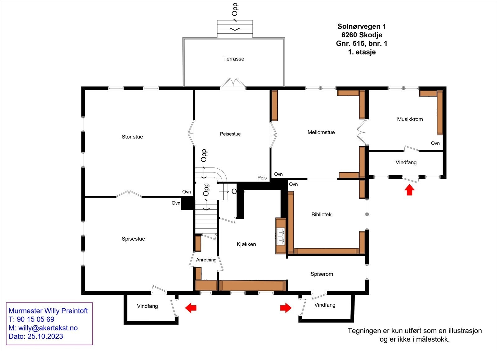 Plantegning 1. etasje Galleribilde
