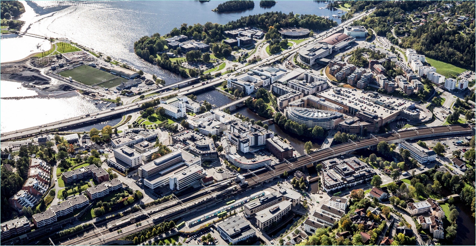 Oversiktsbilde over Sandvika Sentrum øst Galleribilde