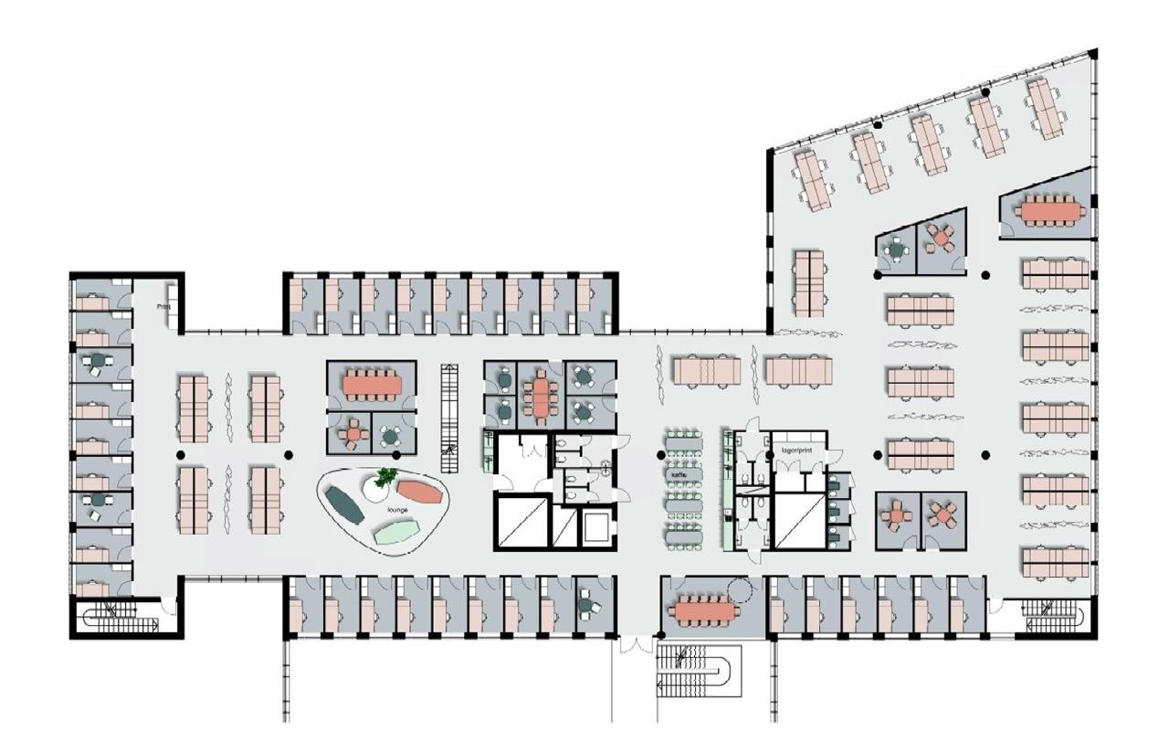 Eksempel til innredning - Hel kontoretasje Galleribilde