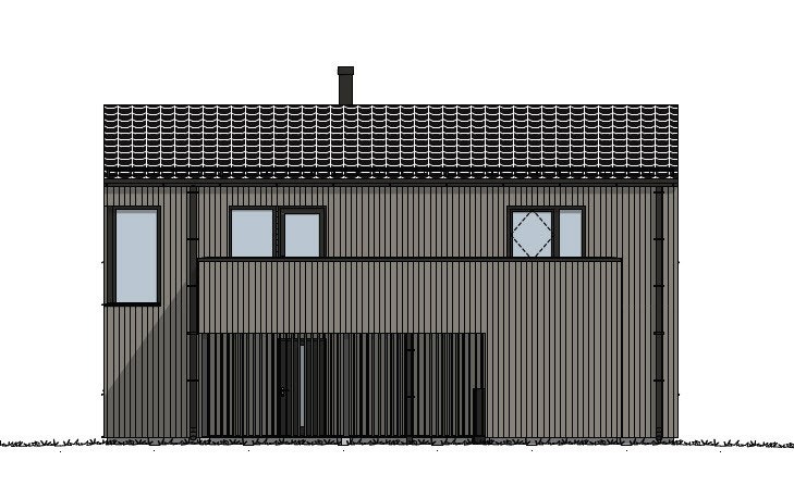 Fasade aust med saltak Galleribilde