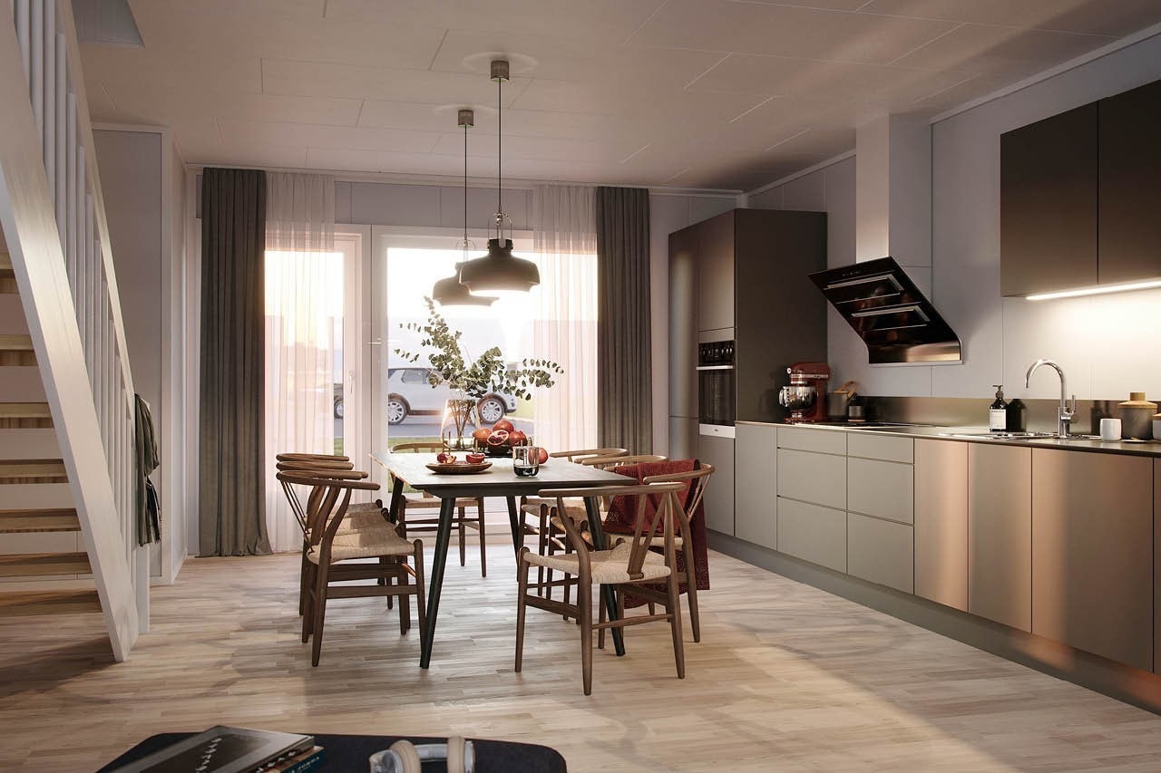 Moderne kjøkkenleveranse fra Sigdal, inkl. hvitevarepakke. Mulig å tilpasse løsning etter eget ønske Galleribilde