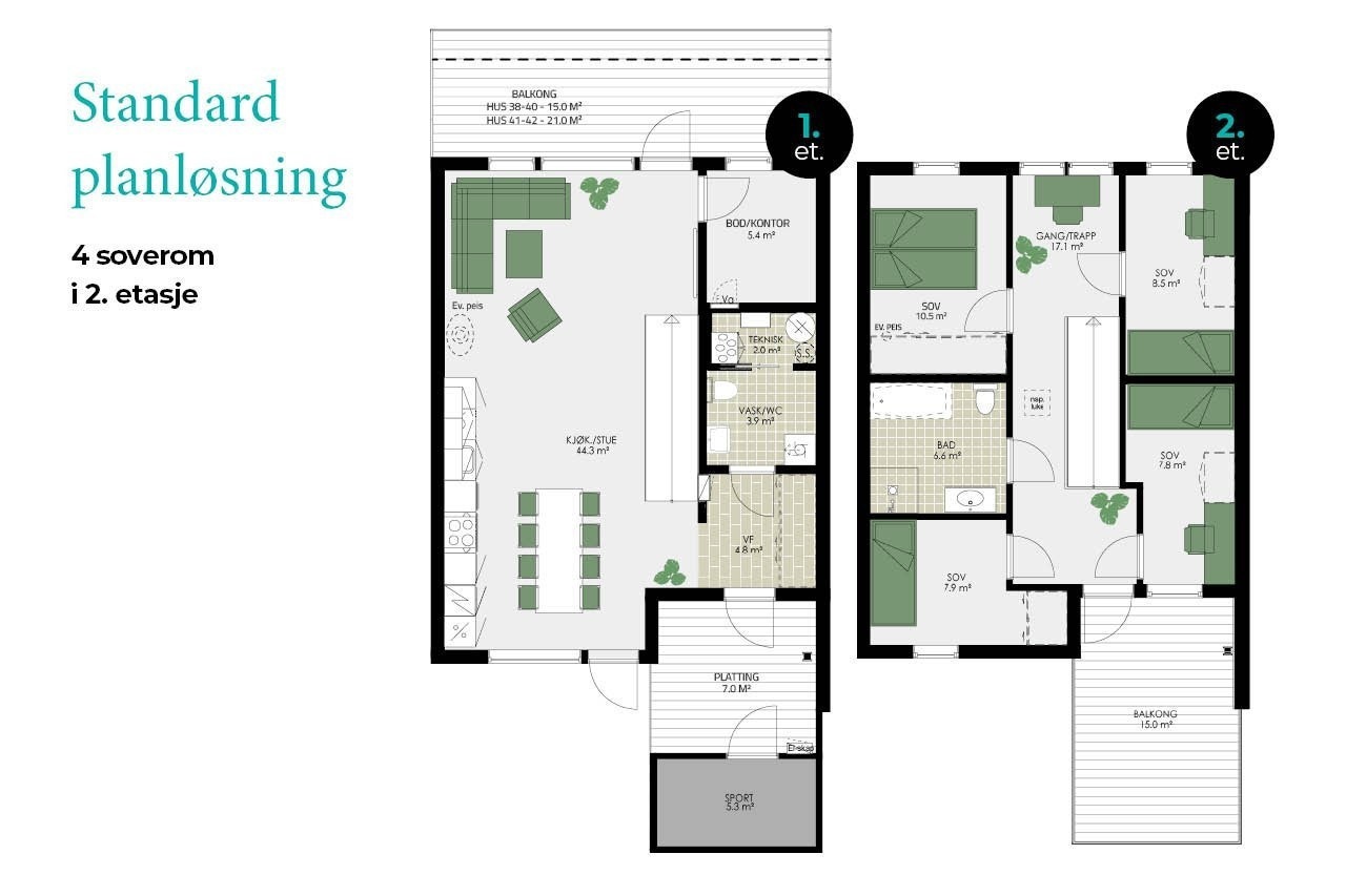 Standard planløsning Galleribilde