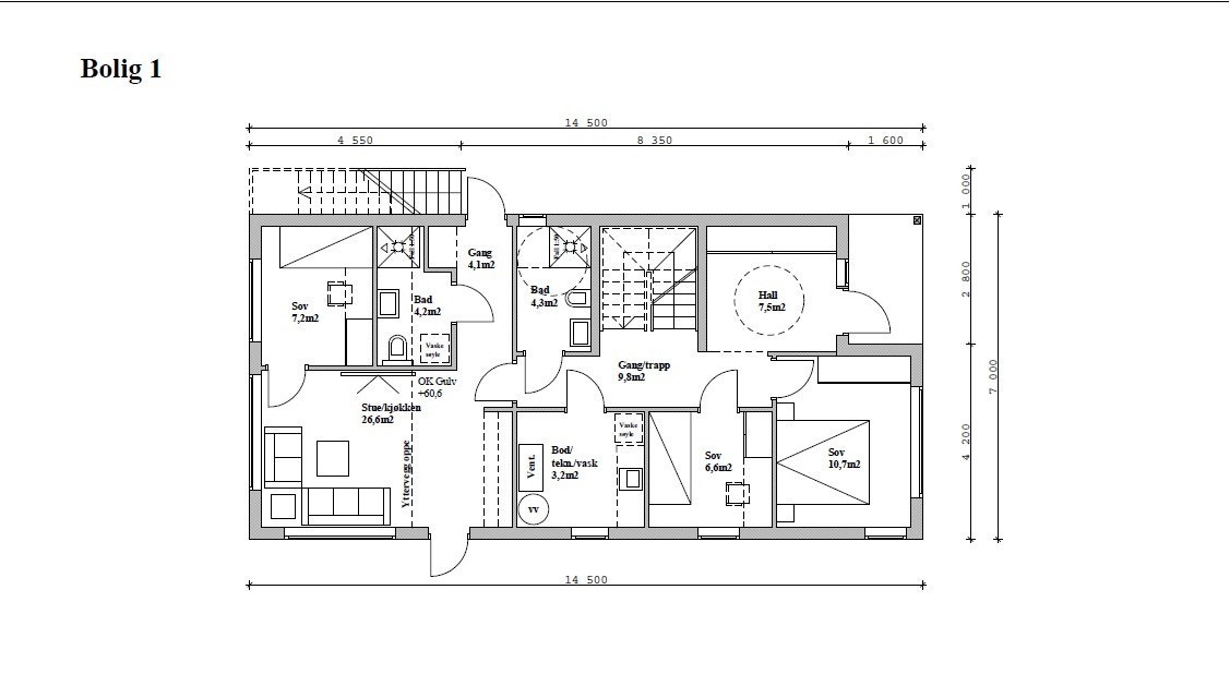 1. etasje - alternativ 3 Galleribilde
