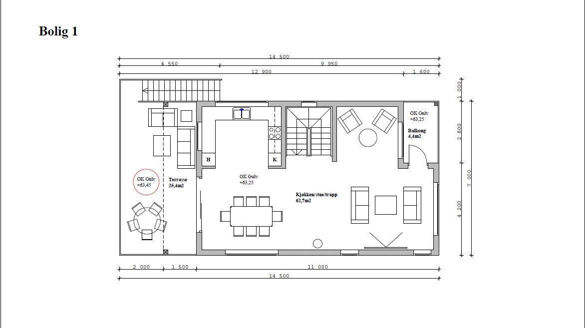 2. etasje - alternativ 1 Galleribilde