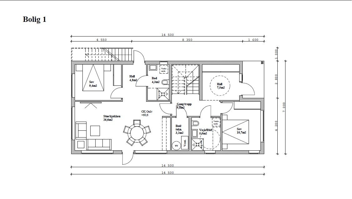 1. etasje - alternativ 2 Galleribilde
