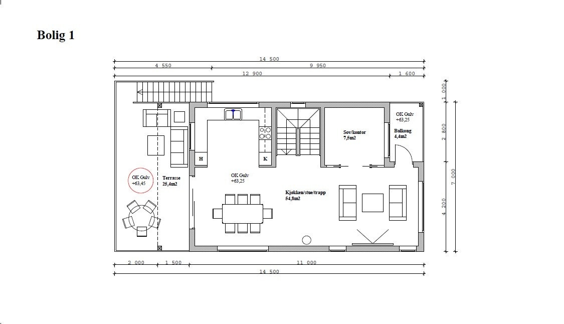 2. etasje - alternativ 2 Galleribilde