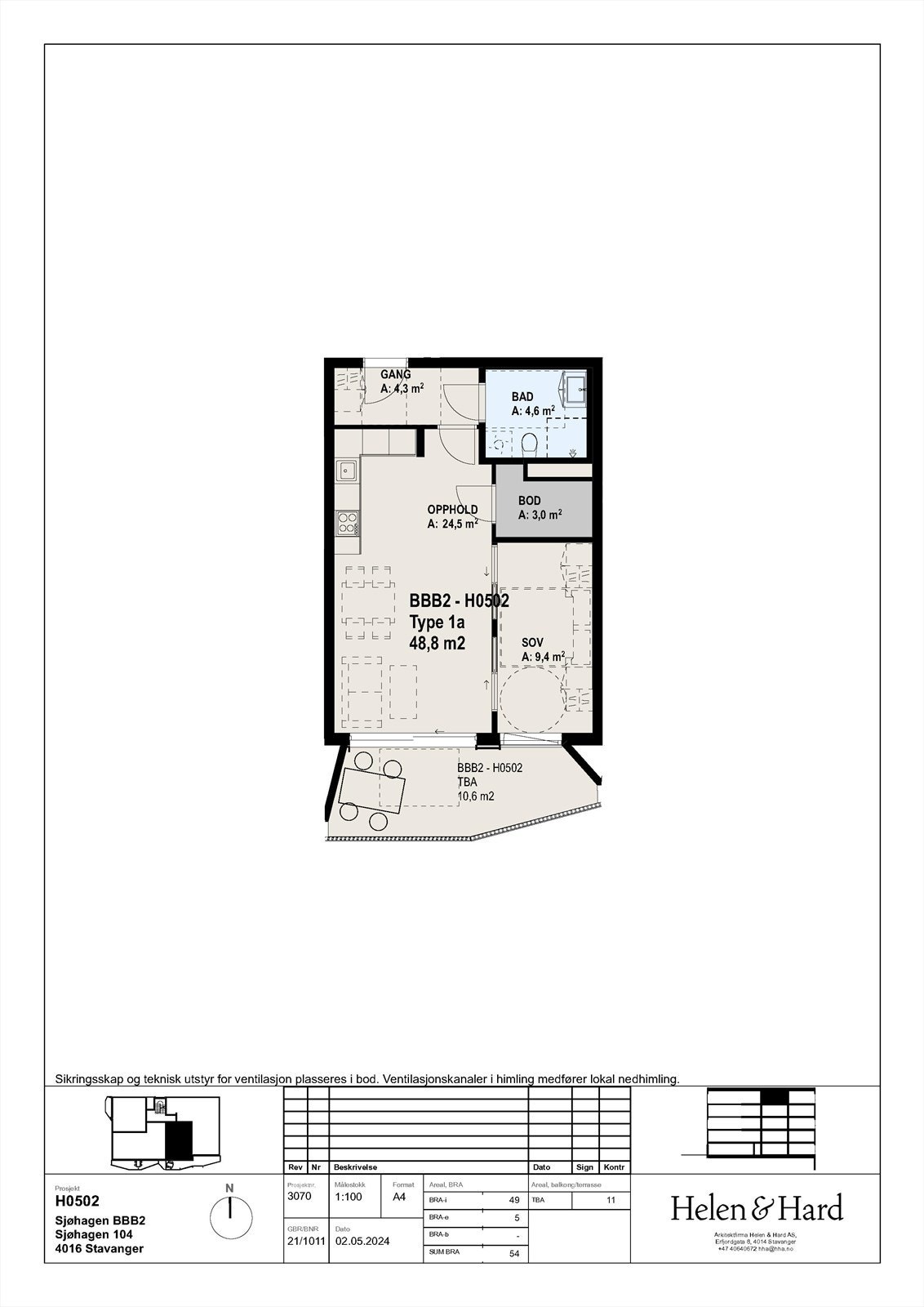 Planløsning, BBB2-H0502. Galleribilde
