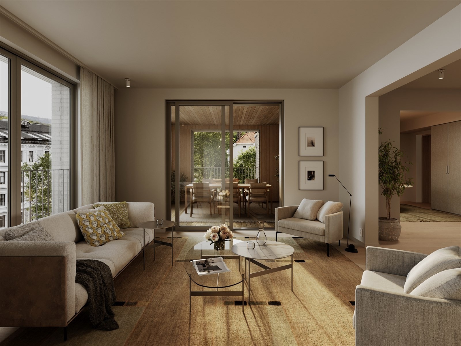 Enfiladene gir fantastisk arkitektur, med rom som er gode å være i. Inndelingen med enfilader skaper ikke bare distinkte, men også dynamiske romsoner. Galleribilde