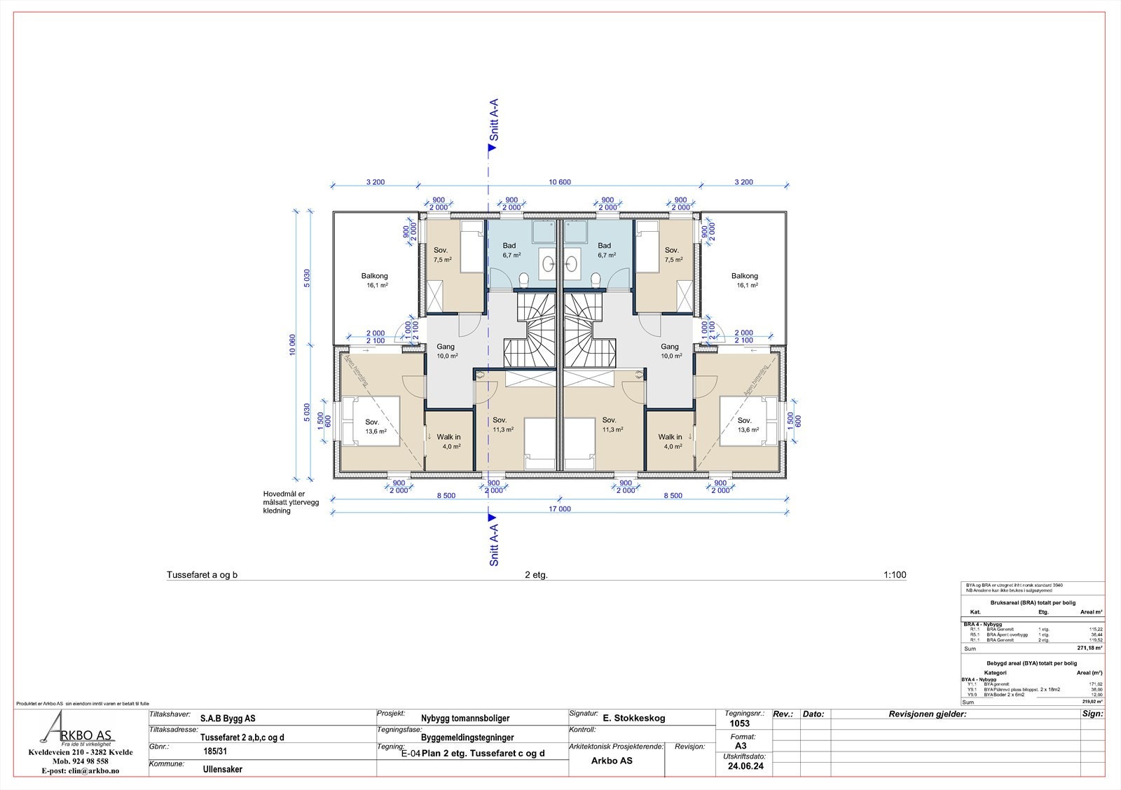 Tussefaret 2 C og D - plantegning 2. etasje. Galleribilde