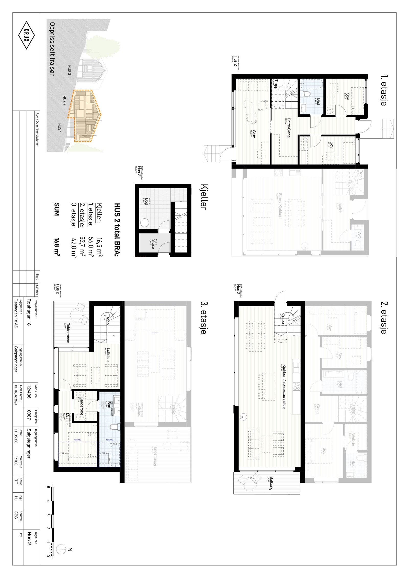 Hus 2 Salgstegninger. Galleribilde