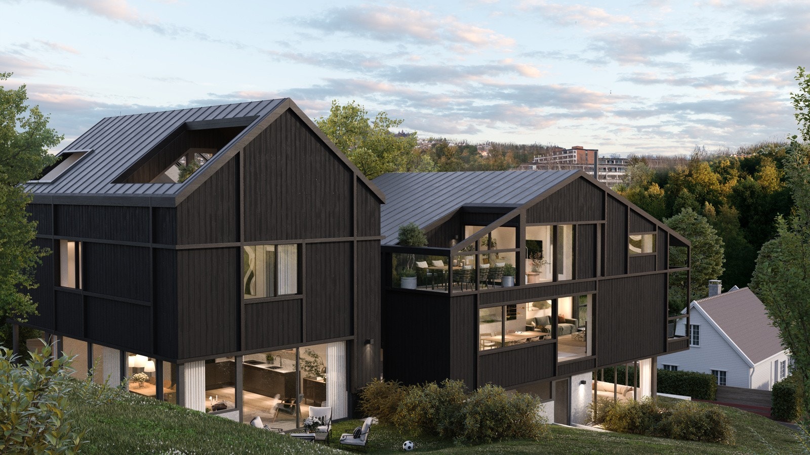 Røahagan 18 - Spennende arkitektur, underjordisk garasjeanlegg, gode planløsninger, tegnet av Crux arkitekter. Illustrasjon - avvik vil forekomme. Galleribilde