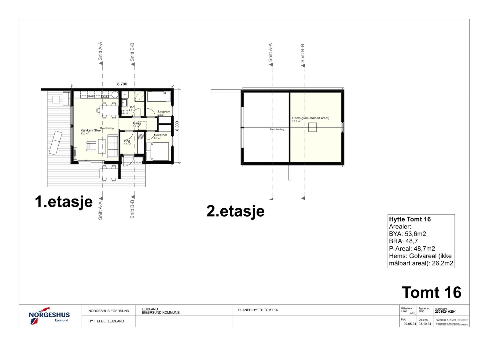 Plantegning hytte nr. 16 Galleribilde