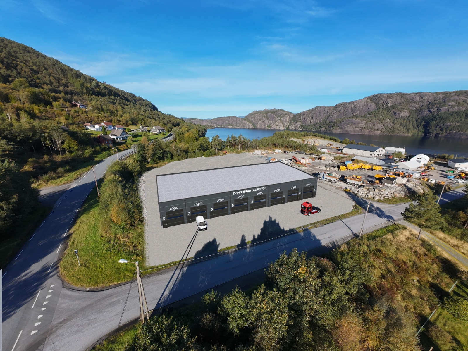 Illustrasjonsfoto av bygget plassert på tomten Galleribilde