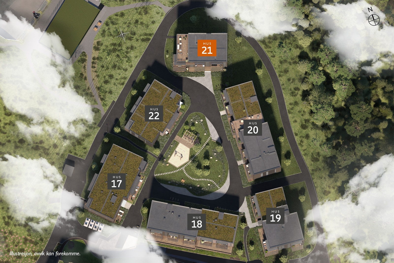 Skogbrynkvartalet sett ovenfra Galleribilde