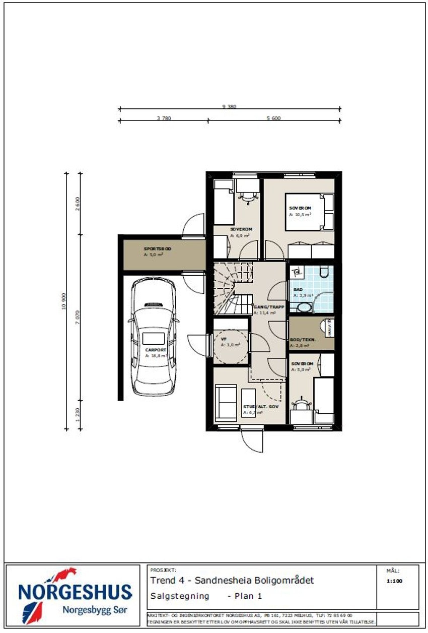 Plantegning 1. etasje. Galleribilde