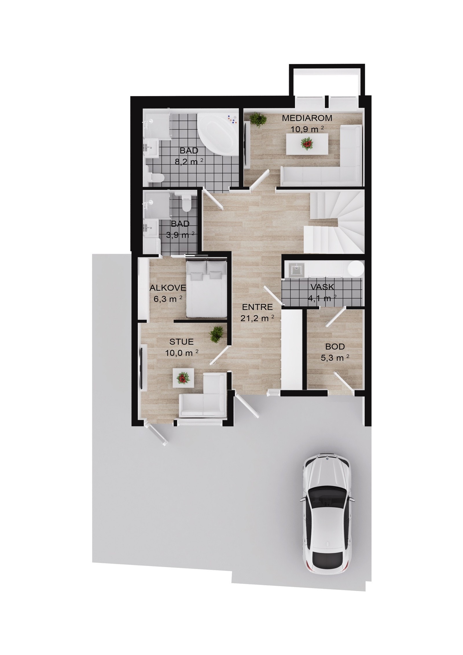 Plantegning 1 etasje. Legge merke til hybel mulighet! Galleribilde