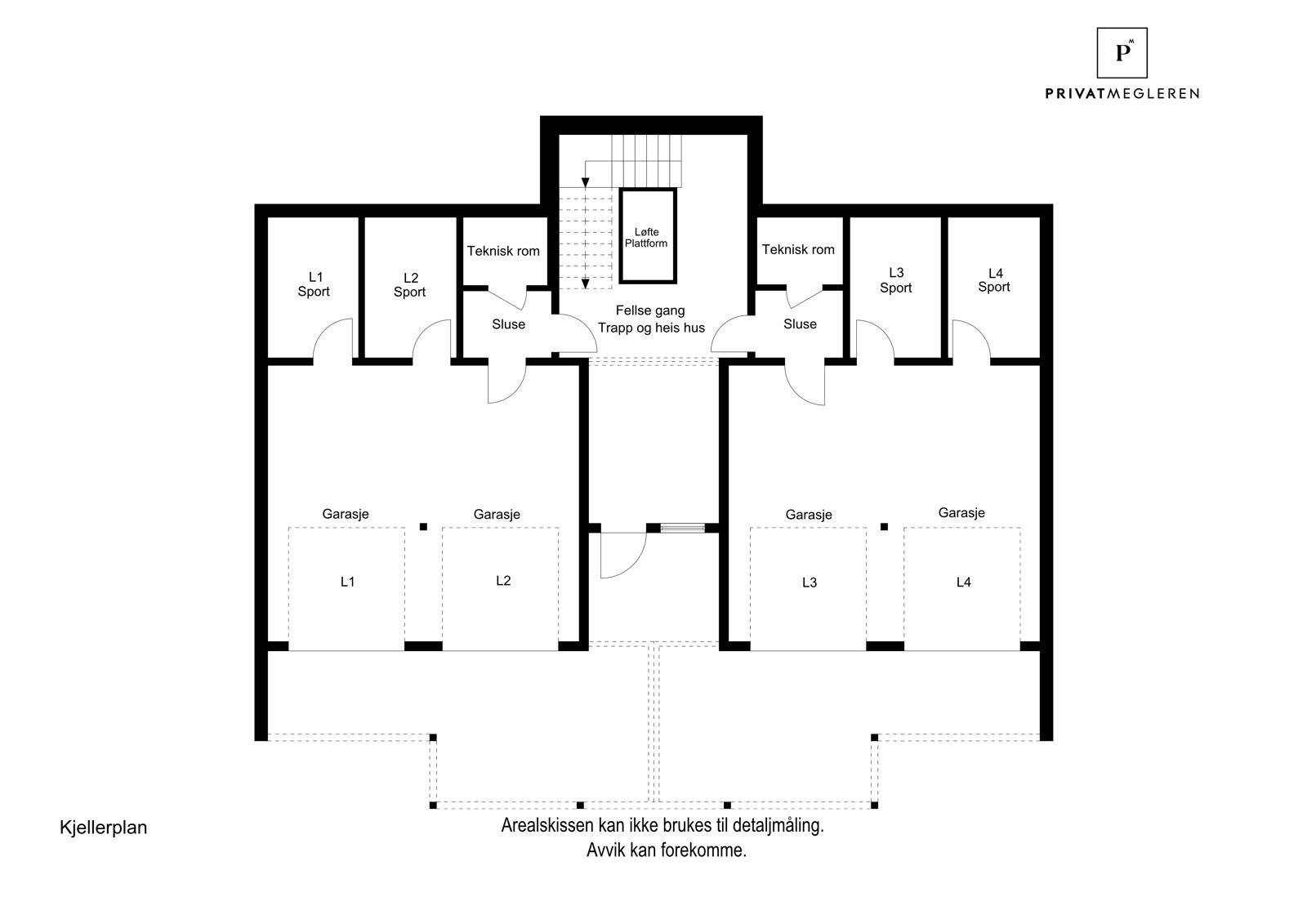 Plantegning underetasje/garasje Galleribilde