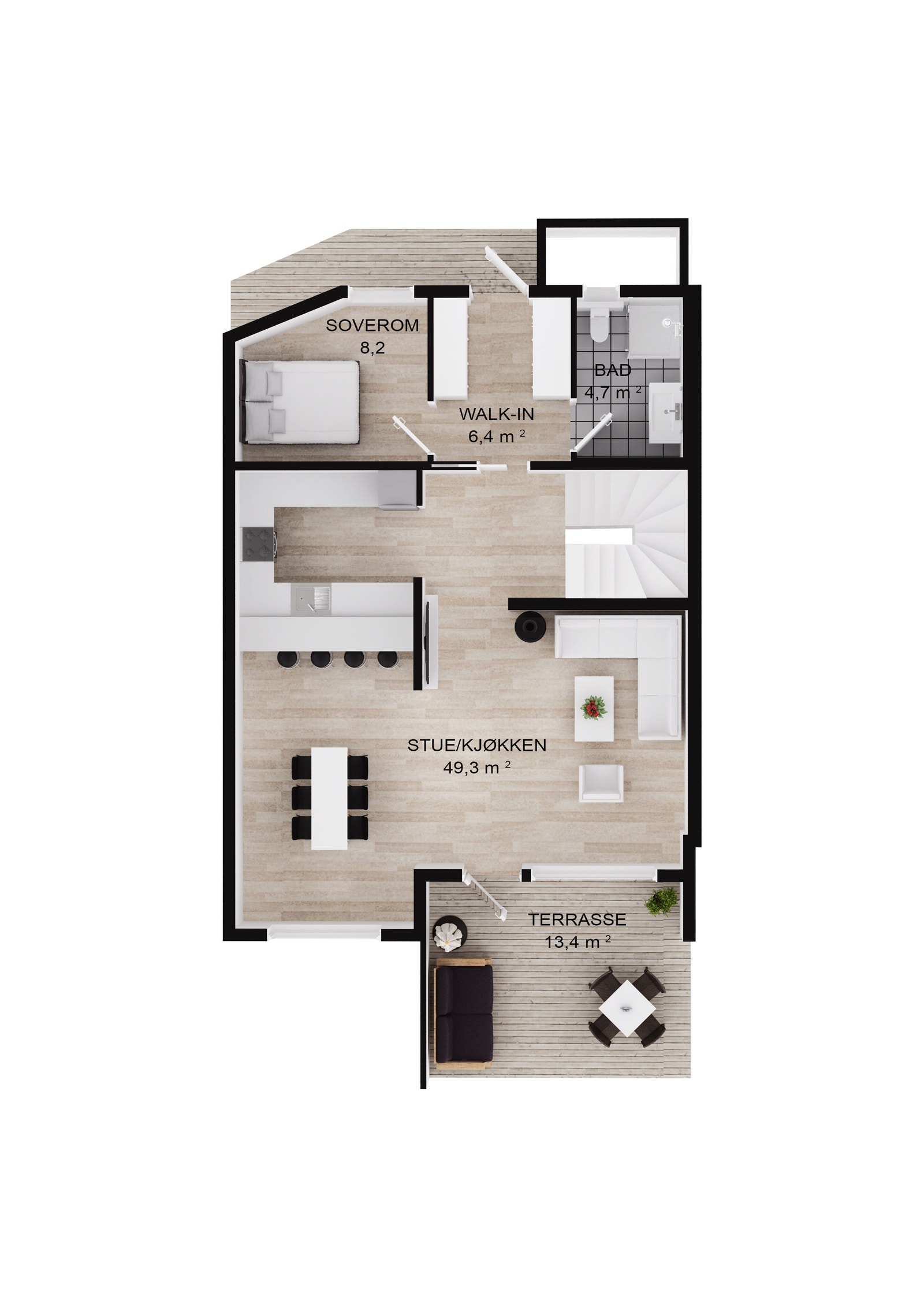 Plantegning 1.etg. Galleribilde