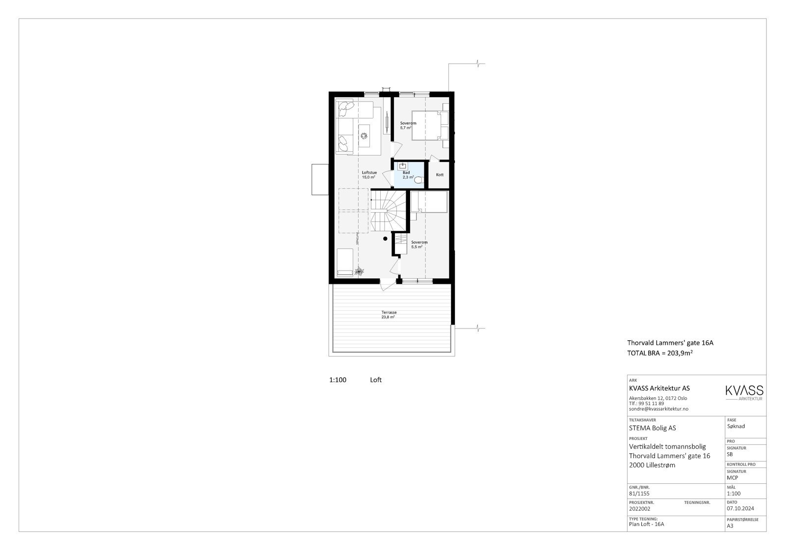 Atlernativ plantegning, tilvalg - Loft Galleribilde