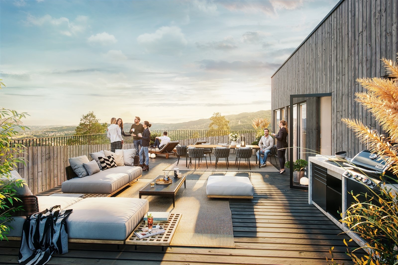 Leilighet 2A-0601med en av sine to store, delikate takterrasser. Her får du både utsikt og solforhold som ikke mange har maken til. Galleribilde