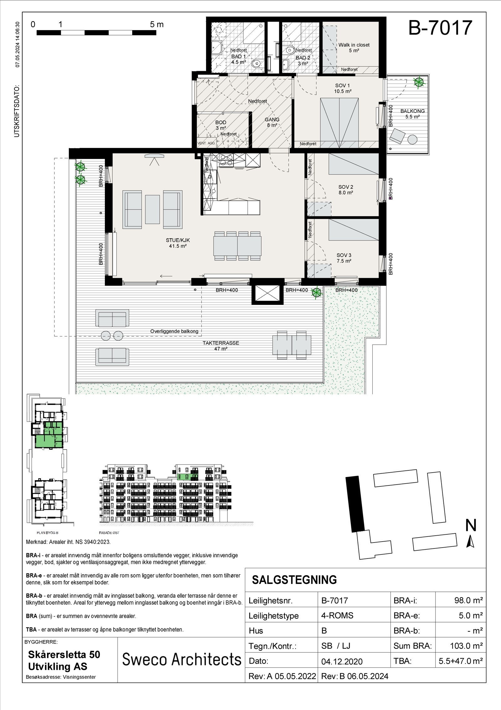 Plantegning Leilighet 7017 Galleribilde