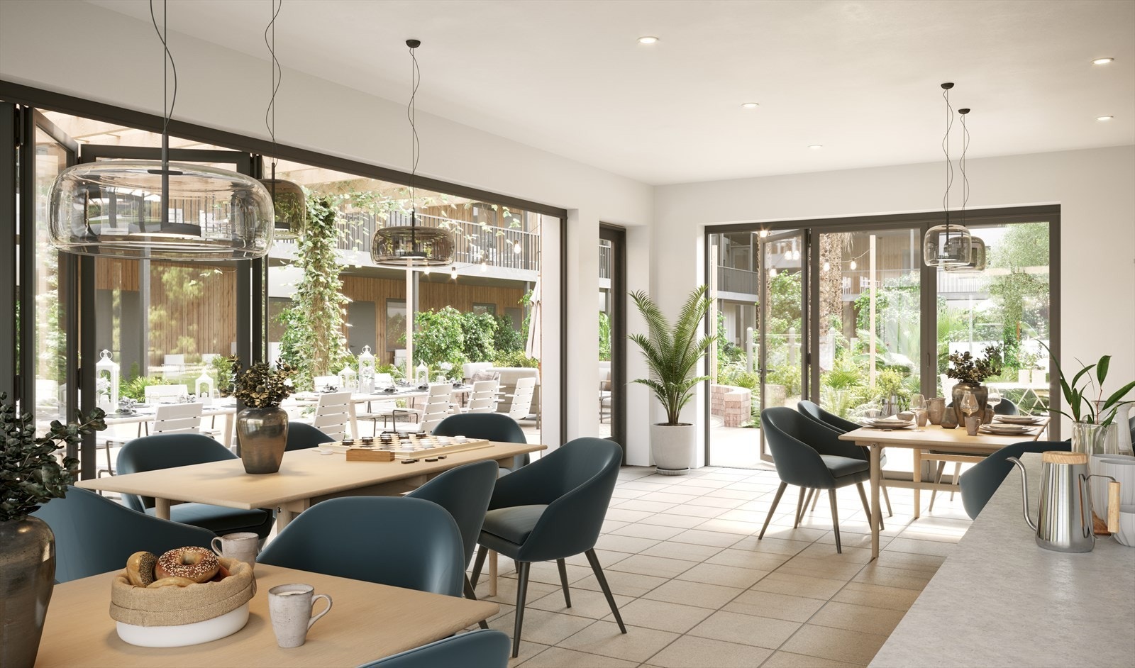 I tillegg til den flotte tropiske hagen, vil du ha tilgang til flotte fellesfunksjoner som felleskjøkken, badstue, gjestehybel og treningsrom Illustrasjonsfoto - avvik vil forekomme Galleribilde