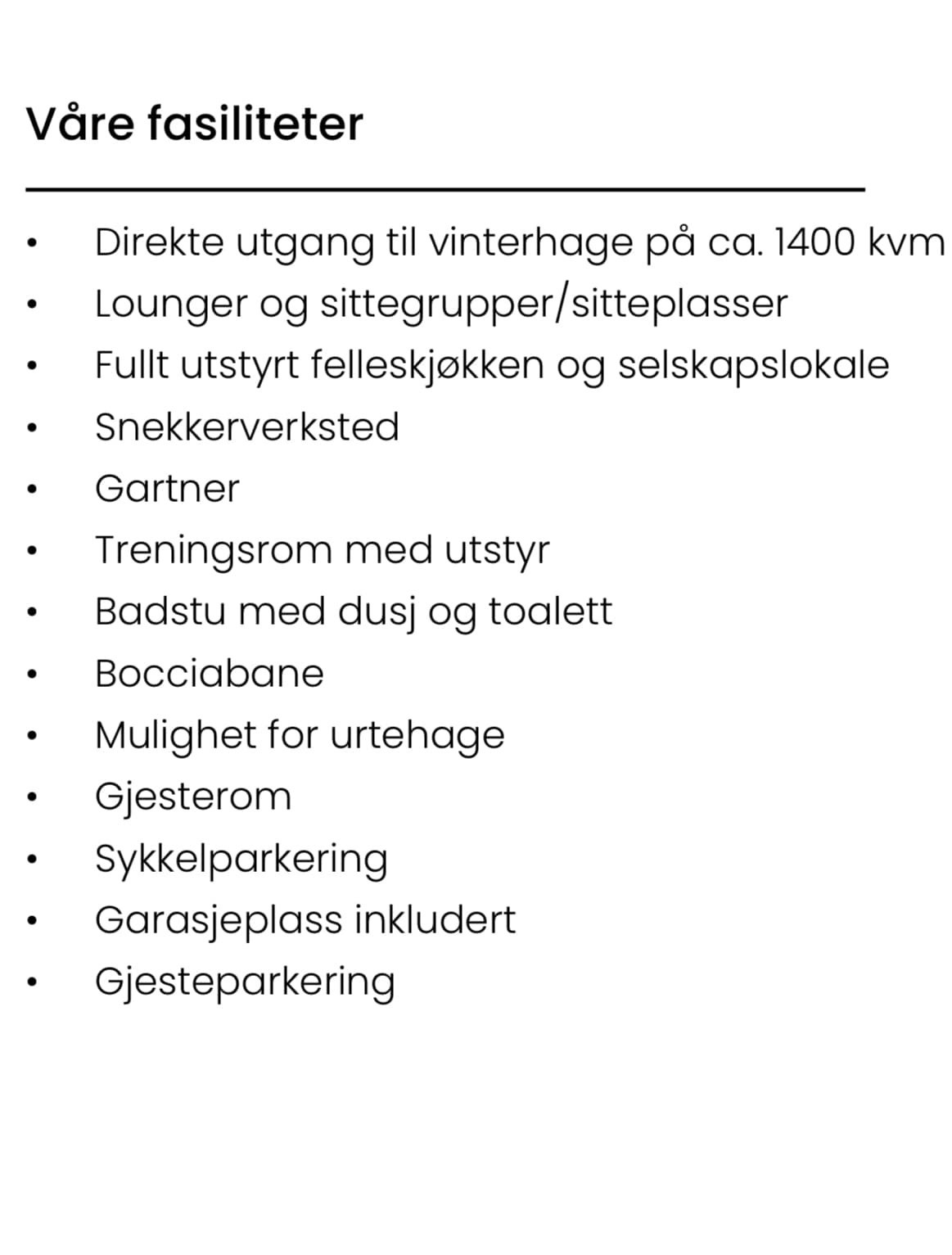 Bovierans fasiliteter Galleribilde