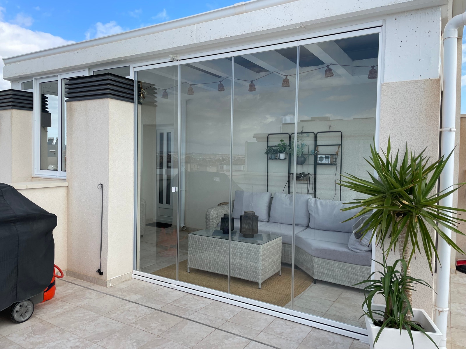 Takterrasse, innglasset område Galleribilde