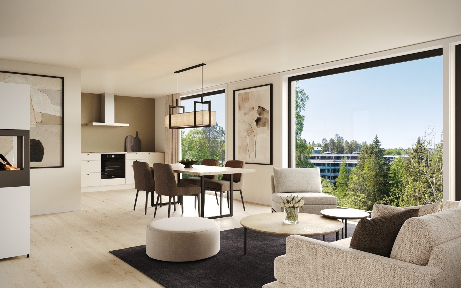 Stue/kjøkken - Bildet er av illustrativ karakter. Avvik kan forekomme. Galleribilde