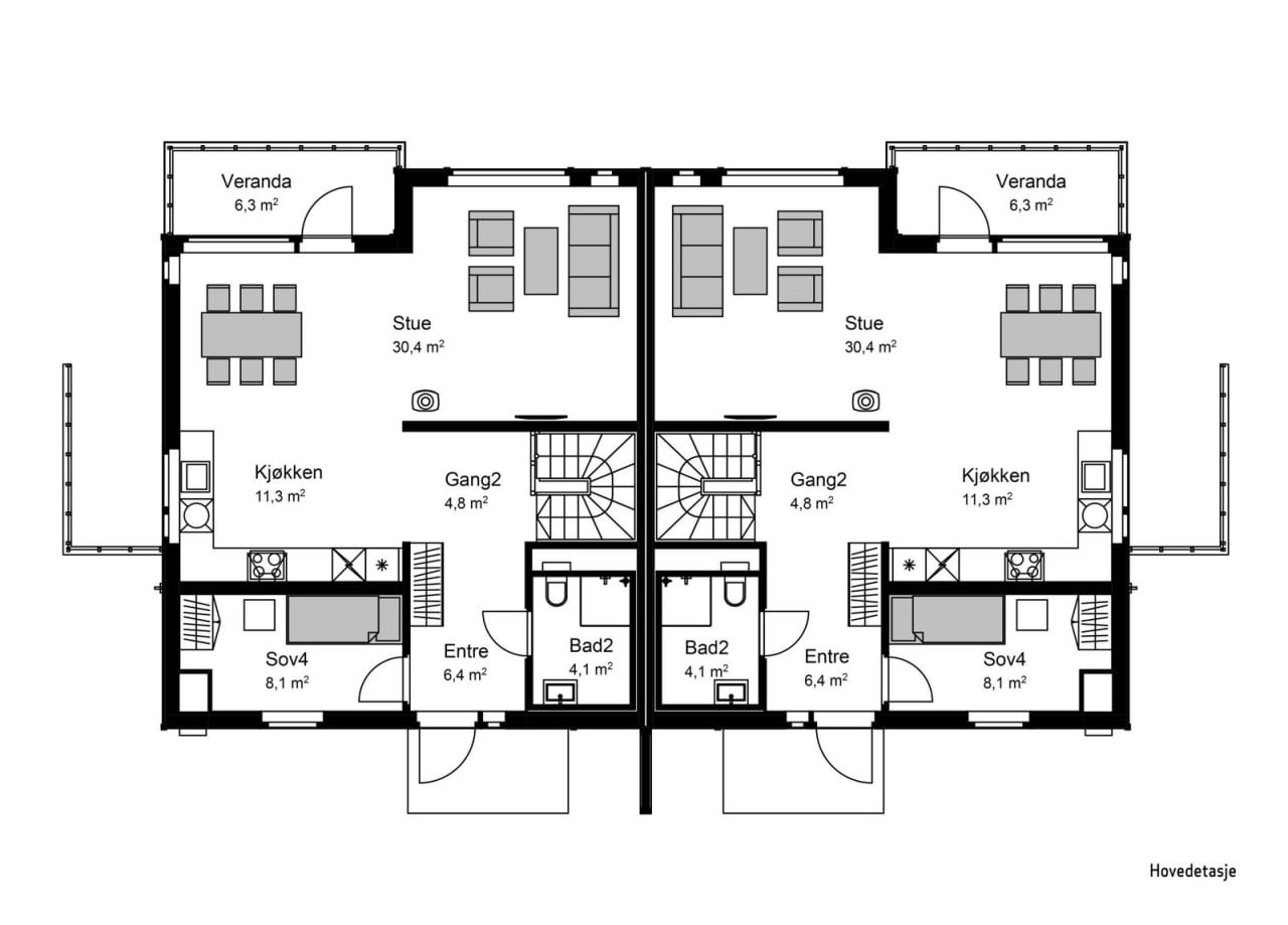Plantegning første etasje Galleribilde