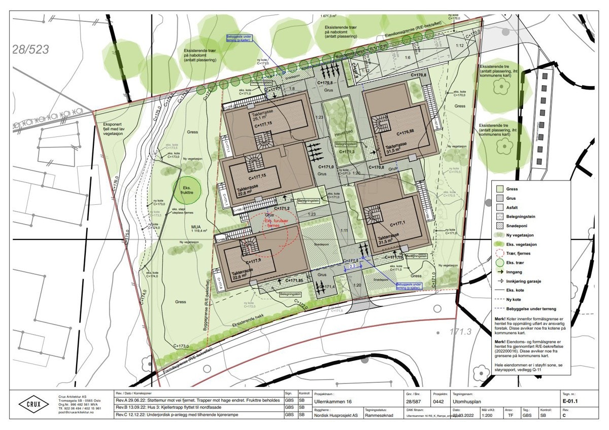 Utenomhusplan Ullernkollen 24 -32 Galleribilde