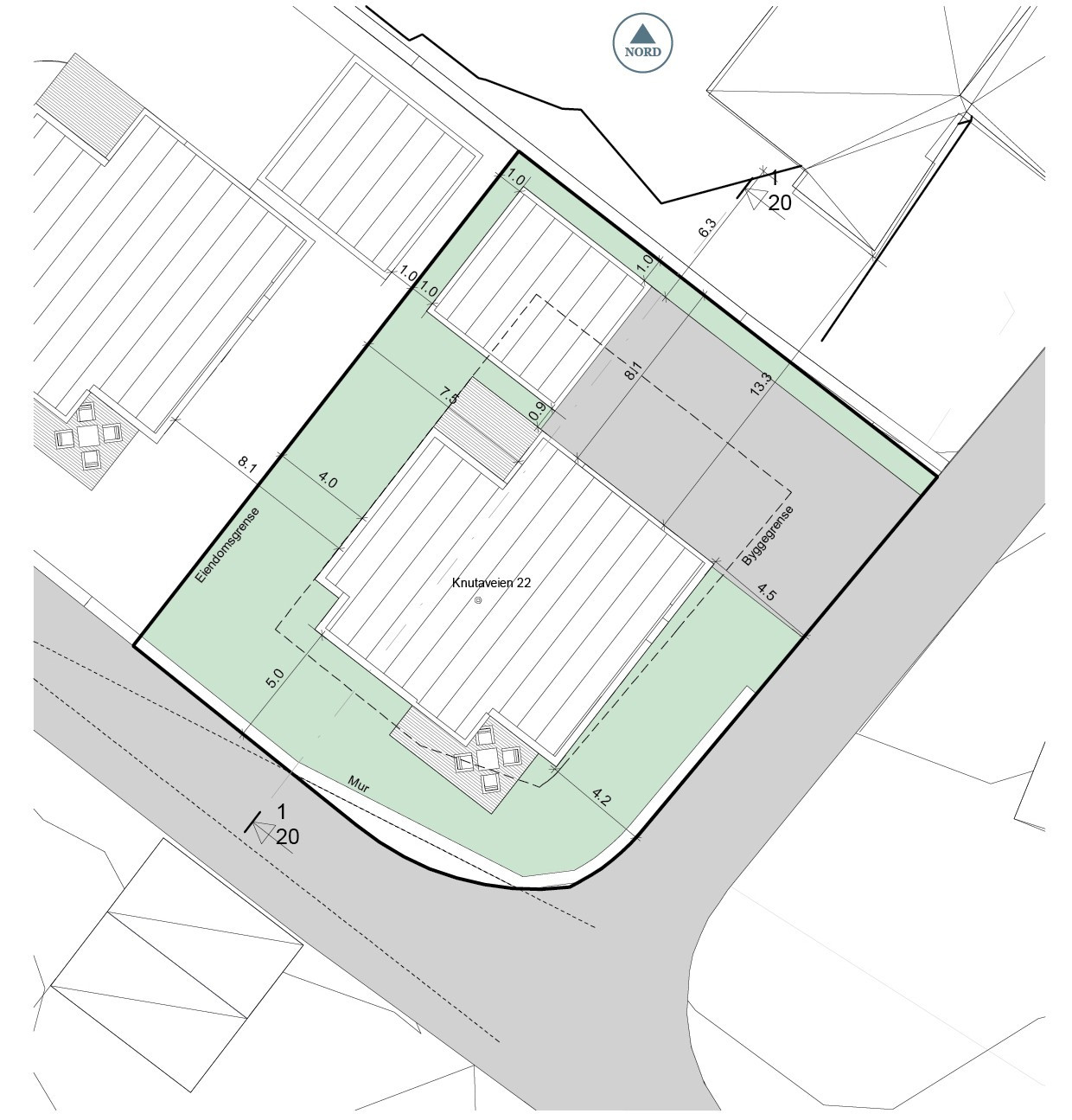 Situasjonsplan Knutaveien 22