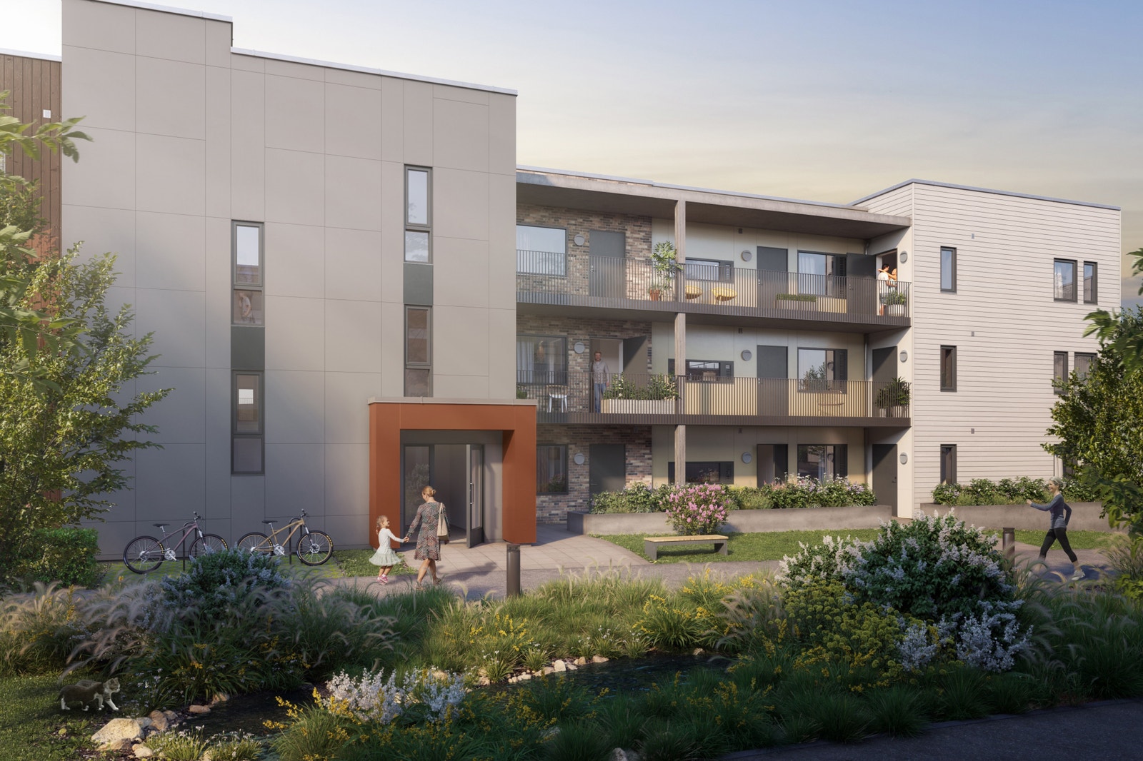 Illustrasjon - Inngang i blokk 1 Galleribilde