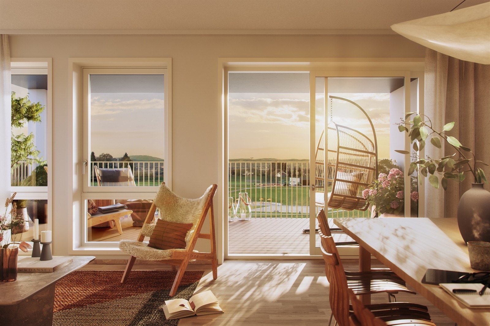 Stue med utgang til balkong Galleribilde