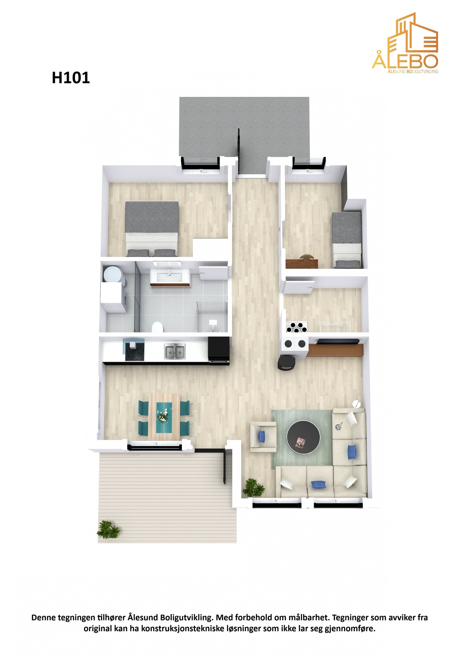 3D. leilighet 1.etg. vest Galleribilde