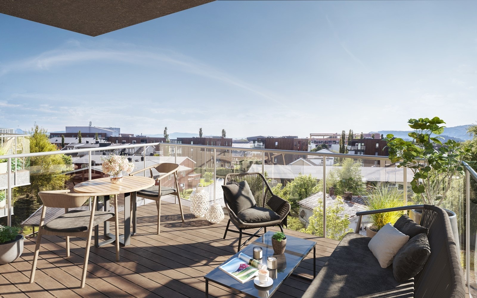 Sentral beliggenhet med gode solforhold og uteplasser mot sør og vest. Galleribilde