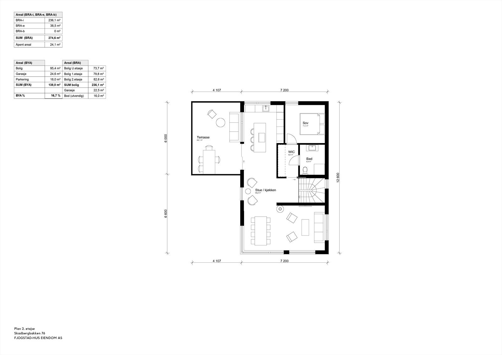 Plantegning 2. etasje Galleribilde