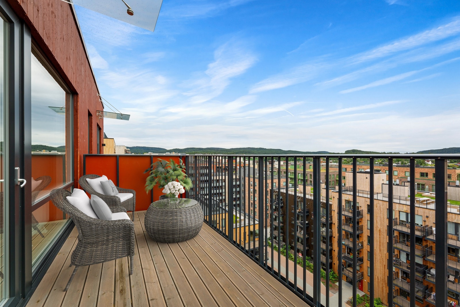 Dette er en ny og moderne toppleilighet i det populære boligprosjektet Lørenskog Bildet er digitalt innredet, avvik vil forekomme Galleribilde