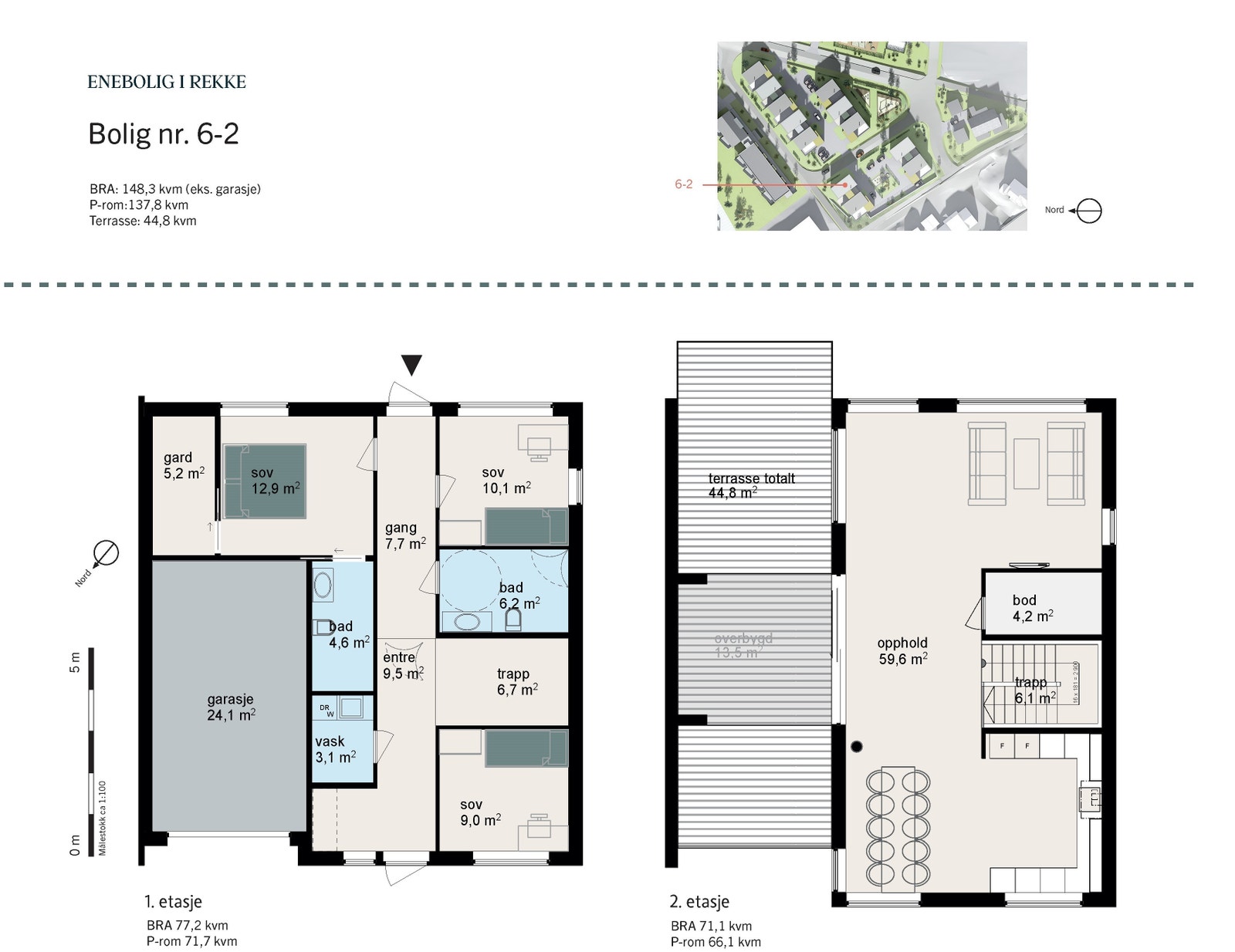 Eksempel på plantegning, bolig 6-2 Galleribilde